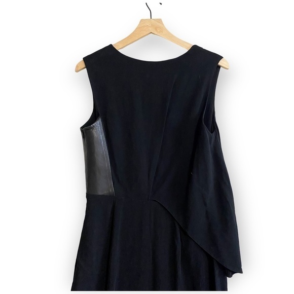NWT Alexander Wang Black Sheath Dress with Leather Inset, Size 10 - Picture 5 of 15